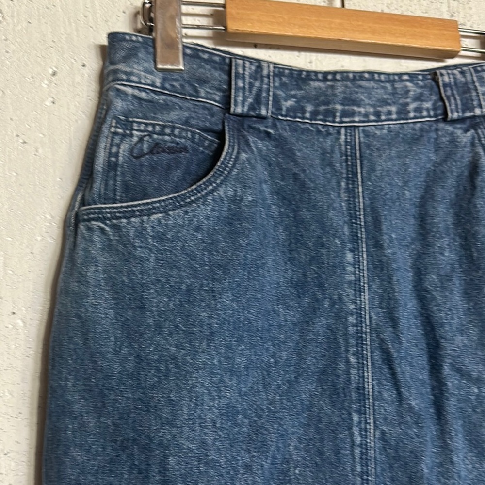 Vintage Cotton Jean Pencil Midi Skirt, S - Picture 11 of 16